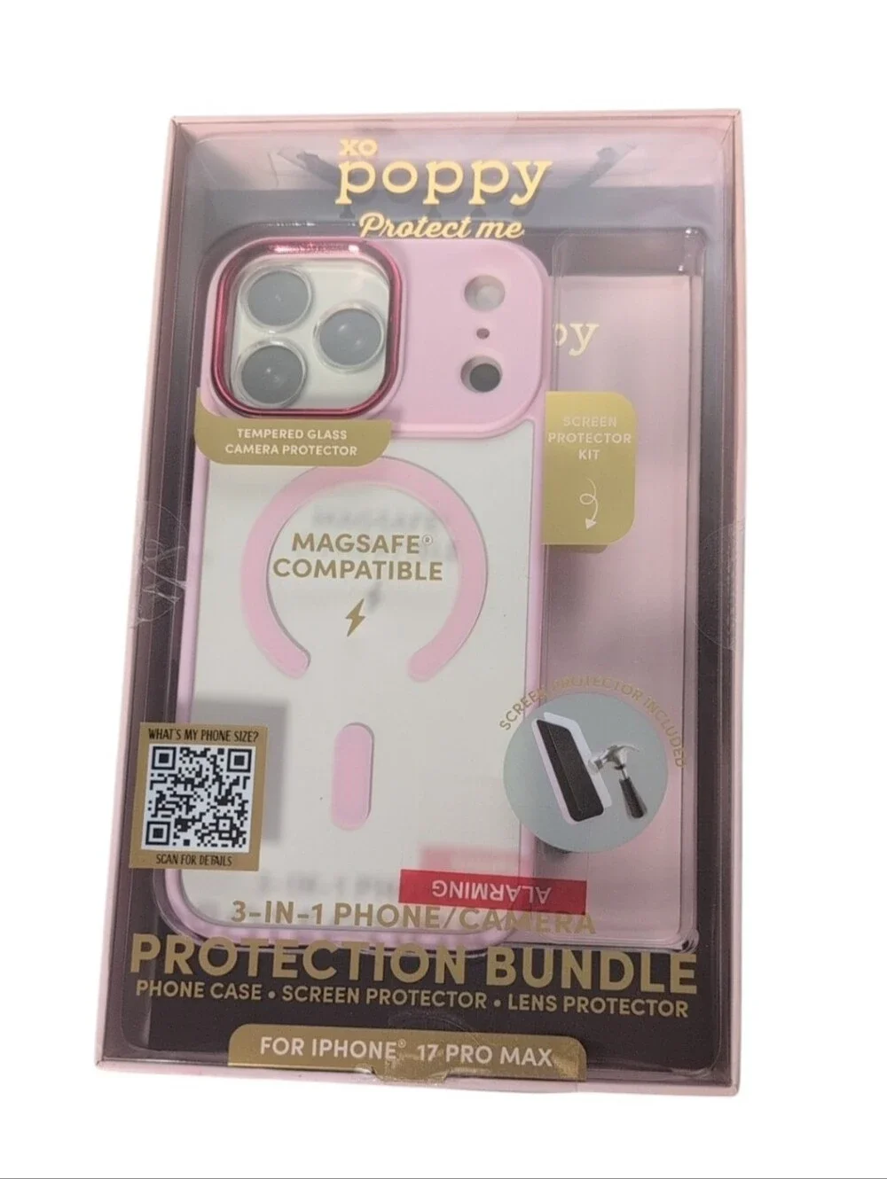 XO Poppy Protect Me 3 in 1 iPhone 17 Pro Max Phone Case/Protector Bundle